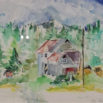 Aquarel, Maya Wildevuur, Mosjoen Noorwegen, 1991